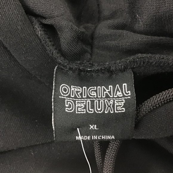 Original Deluxe XL Black "Fresh" Pullover Hoodie Kangaroo Pocket Long Sleeve NWT - Picture 5 of 7